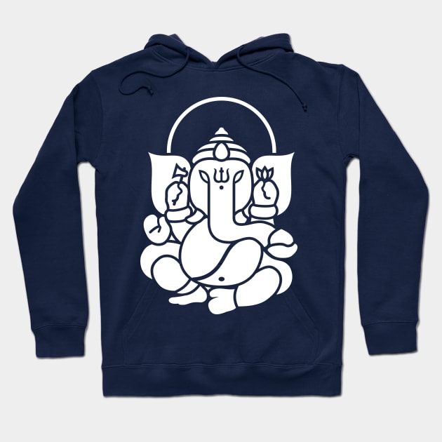 Ganesh Ganesa Ganapati Elephant 3 (white) Hoodie by Mystic-Land